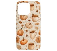 Cozy Pumpkin Coffee Cinnamon & Autumn Leaves Watercolor Art Case for iPhone 15 Pro Max
