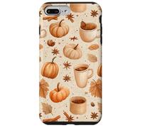 Cozy Pumpkin Coffee Cinnamon & Autumn Leaves Watercolor Art Case for iPhone 7 Plus/8 Plus