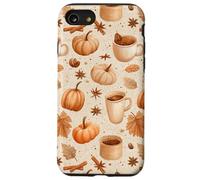 Cozy Pumpkin Coffee Cinnamon & Autumn Leaves Watercolor Art Case for iPhone SE (2020) / 7 / 8