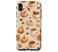 Cozy Pumpkin Coffee Cinnamon & Autumn Leaves Watercolor Art Case for iPhone XS Max