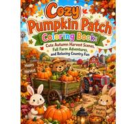 Cozy Pumpkin Patch Coloring Book: Cute Autumn Harvest Scenes, Fall Farm Adventures, and Relaxing Country Fun