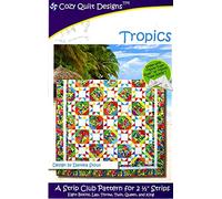 Cozy Quilt Designs Tropics Pattern, Jelly Roll 2.5" Strip Friendly, 6 Size Options, Multi-color
