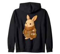 Cozy Rabbit Easter Cute Bunny Retro Cottagecore Spring Vibes Zip Hoodie