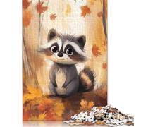 Cozy Raccoon in Autumn Puzzle for Teenagers 1000 Pieces Puzzle Brain Teaser Puzzles For Adults 1000pcs (75x50cm)