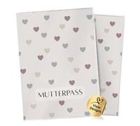 Cozy Racoon 3-piece maternity log cover for the German maternity log | high-quality cover for your maternity log | design small hearts (without personalisation)