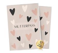 Cozy Racoon 3-piece maternity log cover for the German maternity log | high-quality cover for your maternity log | design hearts (without personalisation)