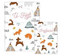 Cozy Racoon U-Booklet and Vaccination Certificate Cover Set of 3 Made in Germany High-Quality Cover for Your Child's Examination Book and Vaccination Certificate - Design Animals.