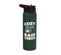 Cozy Rain Vibes Rainy Day Vibes Rain Stainless Steel Insulated Water Bottle