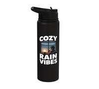 Cozy Rain Vibes Rainy Day Vibes Rain Stainless Steel Insulated Water Bottle