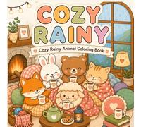 Cozy Rainy: Cozy Activities Animal Coloring Book for Adults and Teens, Cute and Comfy Design