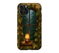 Cozy Rainy Window with Pothos Leaves and Warm Lamp Case for iPhone 11 Pro