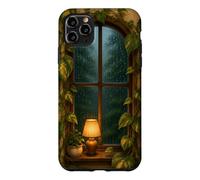 Cozy Rainy Window with Pothos Leaves and Warm Lamp Case for iPhone 11 Pro Max