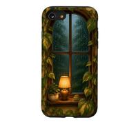 Cozy Rainy Window with Pothos Leaves and Warm Lamp Case for iPhone SE (2020) / 7/8