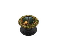 Cozy Rainy Window with Pothos Leaves and Warm Lamp PopSockets Adhesive PopGrip