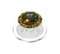 Cozy Rainy Window with Pothos Leaves and Warm Lamp PopSockets PopGrip for MagSafe