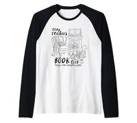 Cozy Readers Book Club Autumn Cat Pumpkins Coffee Fall Cute Raglan Baseball Tee