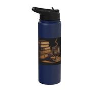 Cozy Reading Books Hot Drink Dark Academia Stainless Steel Insulated Water Bottle