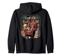 Cozy Reading Chair Dark Academia Aesthetic Zip Hoodie
