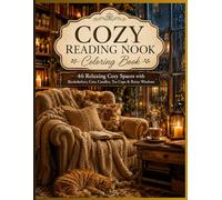 Cozy Reading Nook Coloring Book: 46 Relaxing Cozy Spaces with Bookshelves, Cats, Candles, Tea Cups & Rainy Windows