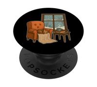Cozy Reading Nook in Winter PopSockets Adhesive PopGrip