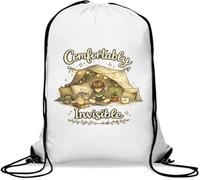 Cozy Reading Nook with Warm Lights Gym Sack Casual Drawstring Bag White
