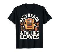 Cozy Reads And Falling Leaves Autumn Book Nook T-Shirt