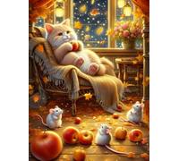 Cozy Recliner Cat Jigsaw Puzzles for Adults 1500 Piece, jigsaw puzzle 1500 Pieces for adults Challenging Game, Family puzzles Game Home Decoration Gifts