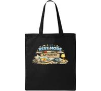 Cozy Relaxation Time With Sleeping Cat Natural Cotton Tote Bag Black