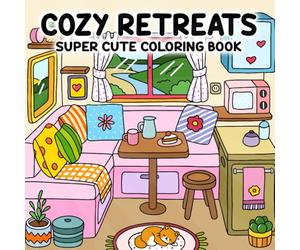 Cozy Retreats: Super Cute Coloring Book with charming, tiny, and peaceful room illustrations ideal for relaxation and stress relief