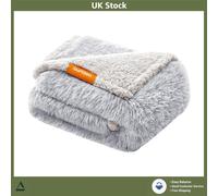 Cozy Reversible Waterproof Plush Pet Dog Blanket Grey Ombre 102 x 73cm M