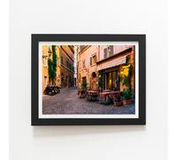 Cozy Rome Street Framed Art Print Warren Reed - Designer Black W24 inch x H36 inch