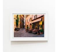 Cozy Rome Street Framed Art Print Warren Reed - Designer White W24 inch x H36 inch