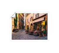 Cozy Rome Street Unframed Art Print Warren Reed - Designer Multi W20 inch x H30 inch