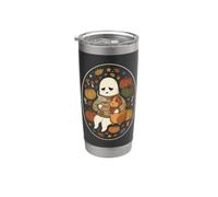 Cozy Sad Ghost Guinea Pig Fall Autumn Halloween Coffee Lover Stainless Steel Insulated Tumbler