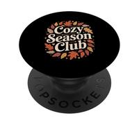Cozy Season Club Autumn Fall Leaves Aesthetic Vibes PopSockets Adhesive PopGrip