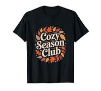 Cozy Season Club Autumn Fall Leaves Aesthetic Vibes T-Shirt