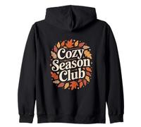 Cozy Season Club Autumn Fall Leaves Aesthetic Vibes Zip Hoodie