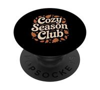 Cozy Season Club Autumn Leaves Fall Vibes Aesthetic PopSockets Adhesive PopGrip