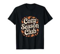 Cozy Season Club Autumn Leaves Fall Vibes Aesthetic T-Shirt