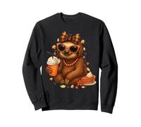 Cozy Season Fall Lazy Sloth Bow Girls Autumn Thanksgiving Sweatshirt