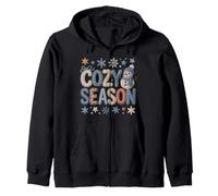 Cozy Season Snowman Design for Winter Vibes And Funs Zip Hoodie