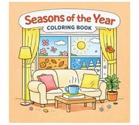 Cozy Seasons Coloring Book: Relaxing Cozy Scenes for Stress Relief • Easy, Bold-Line Coloring for Adults & Teens