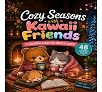 Cozy Seasons with Kawaii Friends: A Coloring Book for Teens & Adults | 48 Adorable Scenes Through Spring, Summer, Autumn & Winter