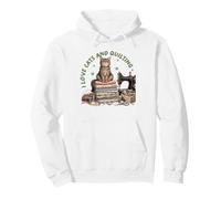 Cozy Sewing Cat Quilting Craft Lover Vintage Design Pullover Hoodie