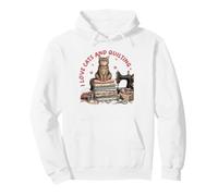 Cozy Sewing Cat Quilting Craft Lover Vintage Design Pullover Hoodie