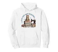 Cozy Sewing Cat Quilting Craft Lover Vintage Design Pullover Hoodie