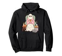 Cozy Sheet Ghost Reading Nook Halloween Fall Vibes Pullover Hoodie