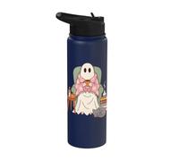 Cozy Sheet Ghost Reading Nook Halloween Fall Vibes Stainless Steel Insulated Water Bottle