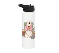Cozy Sheet Ghost Reading Nook Halloween Fall Vibes Stainless Steel Insulated Water Bottle