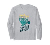Cozy Shine Bright Hanukkah Menorah Design Long Sleeve T-Shirt